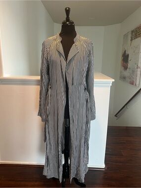 AFRM Black and White Striped Top